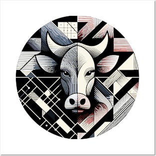 Abstract Animal Cow 1 Posters and Art